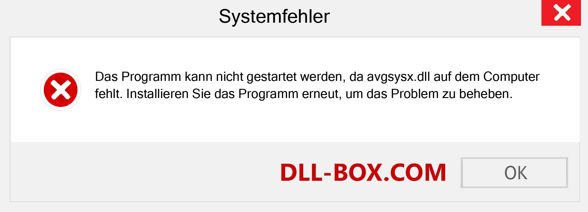 avgsysx.dll-Datei fehlt?. Download für Windows 7, 8, 10 - Fix avgsysx dll Missing Error unter Windows, Fotos, Bildern