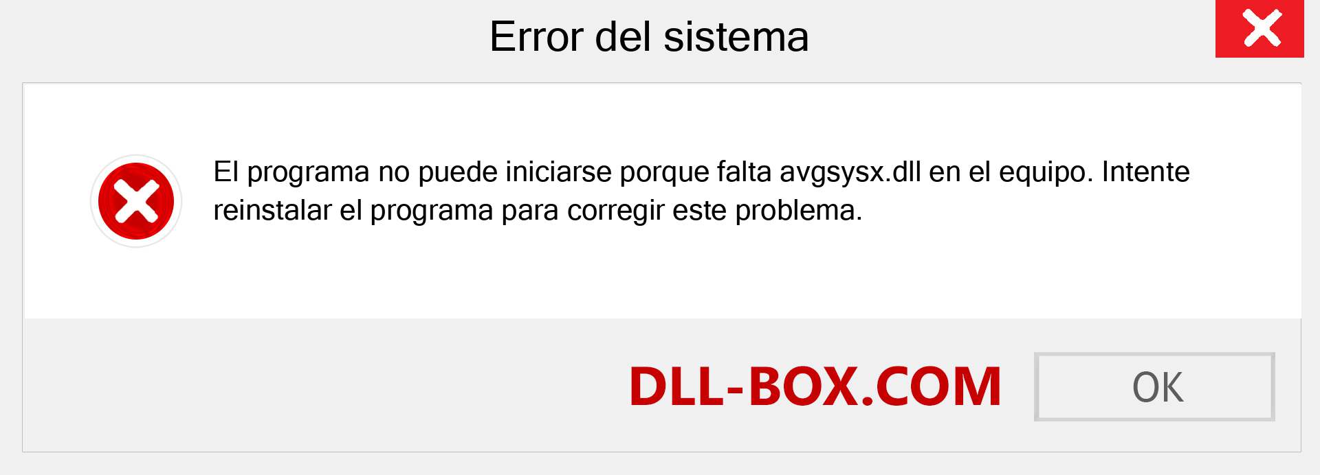 ¿Falta el archivo avgsysx.dll ?. Descargar para Windows 7, 8, 10 - Corregir avgsysx dll Missing Error en Windows, fotos, imágenes