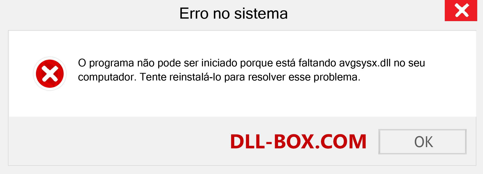 Arquivo avgsysx.dll ausente ?. Download para Windows 7, 8, 10 - Correção de erro ausente avgsysx dll no Windows, fotos, imagens